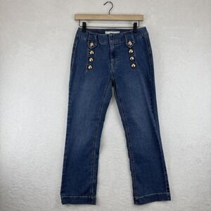 EST. 1946 Denim Jeans Womens 2 Blue Hi-Rise Sailor Gold Button Front Nautical